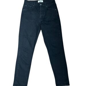 Reformation Button Fly Straight Jeans High Rise Black Wash US 27 Excellent
